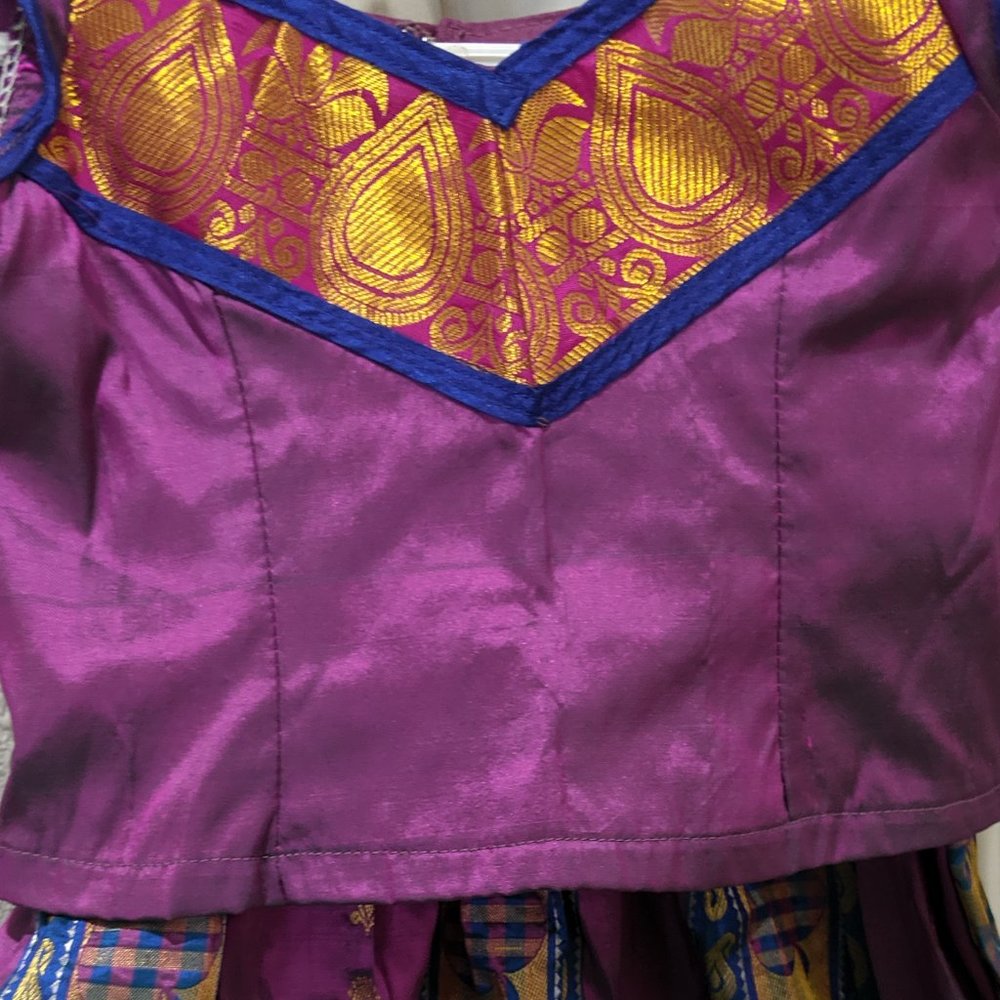 Purple Kanjivaram Lehenga for kids
